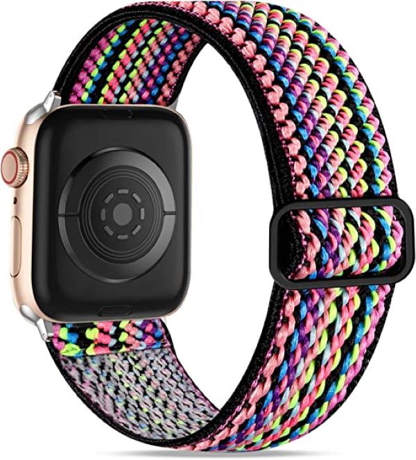 GBPOOT Solo Loop Compatible with Apple Watch Strap 38/40/41/42/44/45mm for Female, Male, Elastic Stretchy Nylon Sport Strap