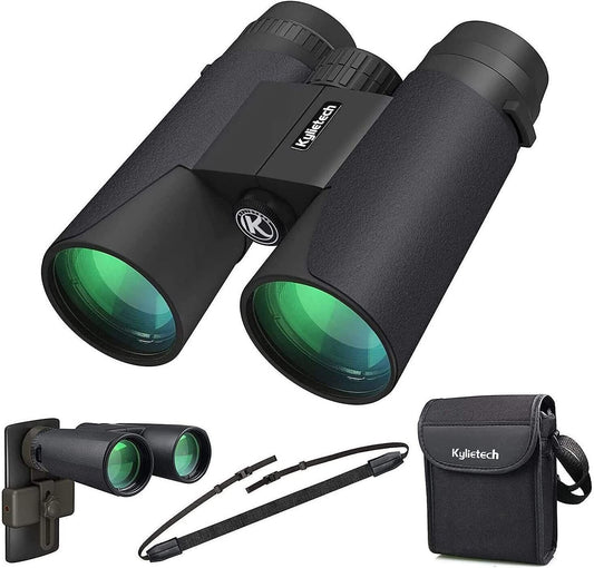 Kylietech High Power Binoculars 12x42 Binocular for Adults with BAK4 Prism, FMC Lens, Fog proof & Waterproof Great for Bird Watching Travel Stargazing Hunting Concerts