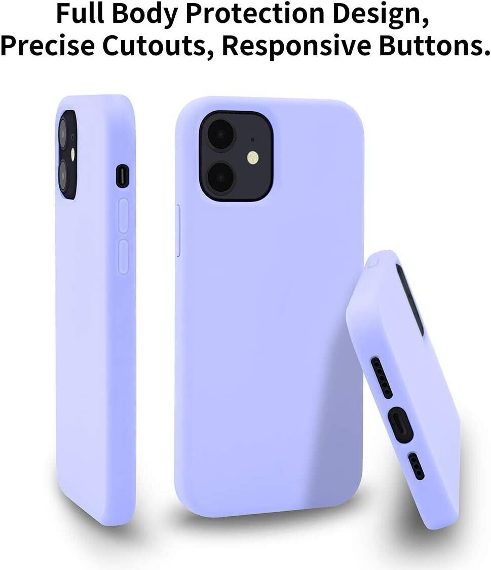 PETERONG Premium Liquid Silicone Case with Magnets for iPhone 12 mini (5.4 inch), Slim Fit Shockproof Protective Back Case Cover Full Body Protection Case for iPhone 12 mini 5.4-inch(Lilac Purple)