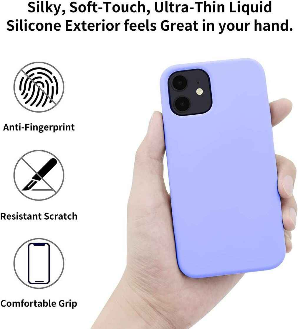 PETERONG Premium Liquid Silicone Case with Magnets for iPhone 12 mini (5.4 inch), Slim Fit Shockproof Protective Back Case Cover Full Body Protection Case for iPhone 12 mini 5.4-inch(Lilac Purple)