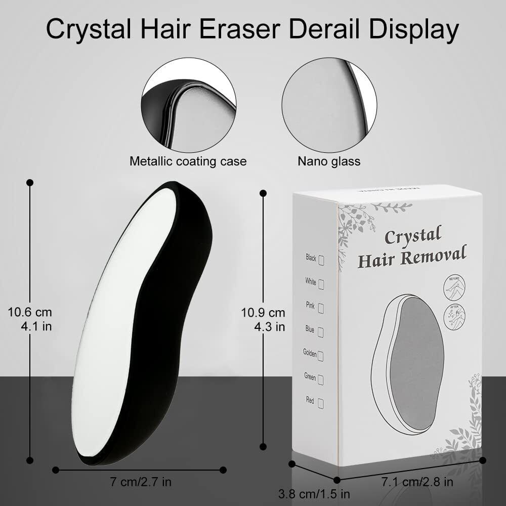 Crystal Hair Eraser, Jkevow Magic Crystal Hair Remover Stone, Nano Crystal Painless Exfoliation Hair Removal Tool for Men and Women, Fast & Easy Magic Crystal Hair Remover, Soft Smooth Silky Skin