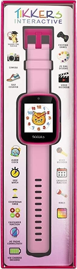 Tikkers Interactive Watch Pink Silicone Strap Interactive Smart Watch ATK1084PNK