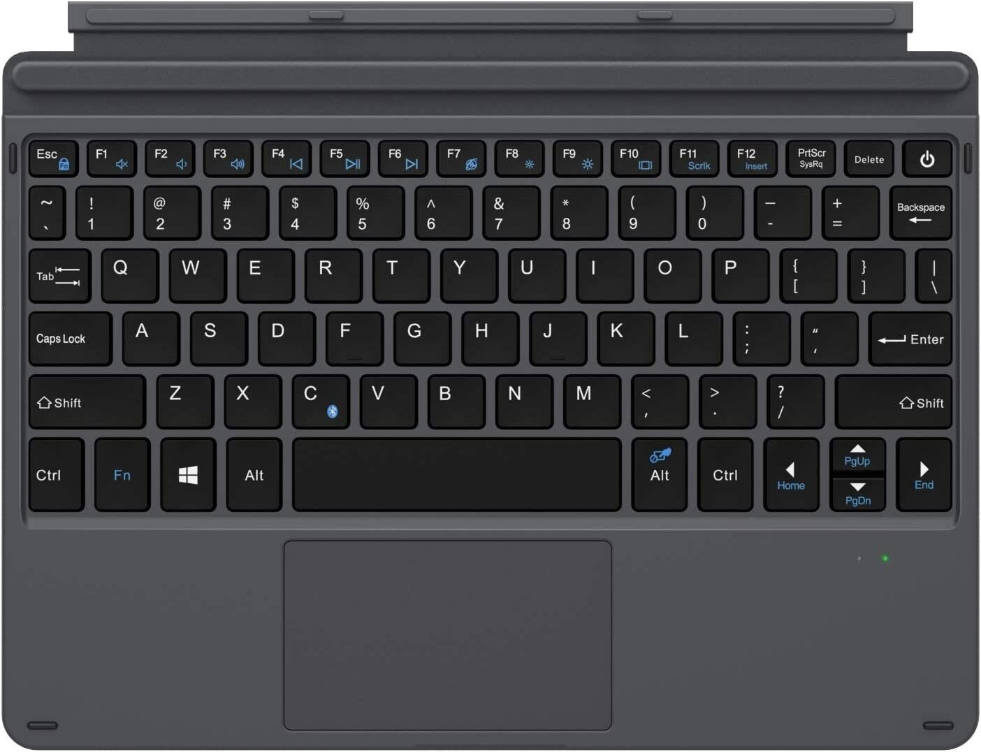 MoKo Type Cover Fit Microsoft Surface Go 3 (2021)/ Surface Go 2 2020 / Surface Go 2018, Ultra-Slim Wireless Bluetooth Keyboard with Micro-USB Charging Cable and Built-in Rechargeable Battery, Black