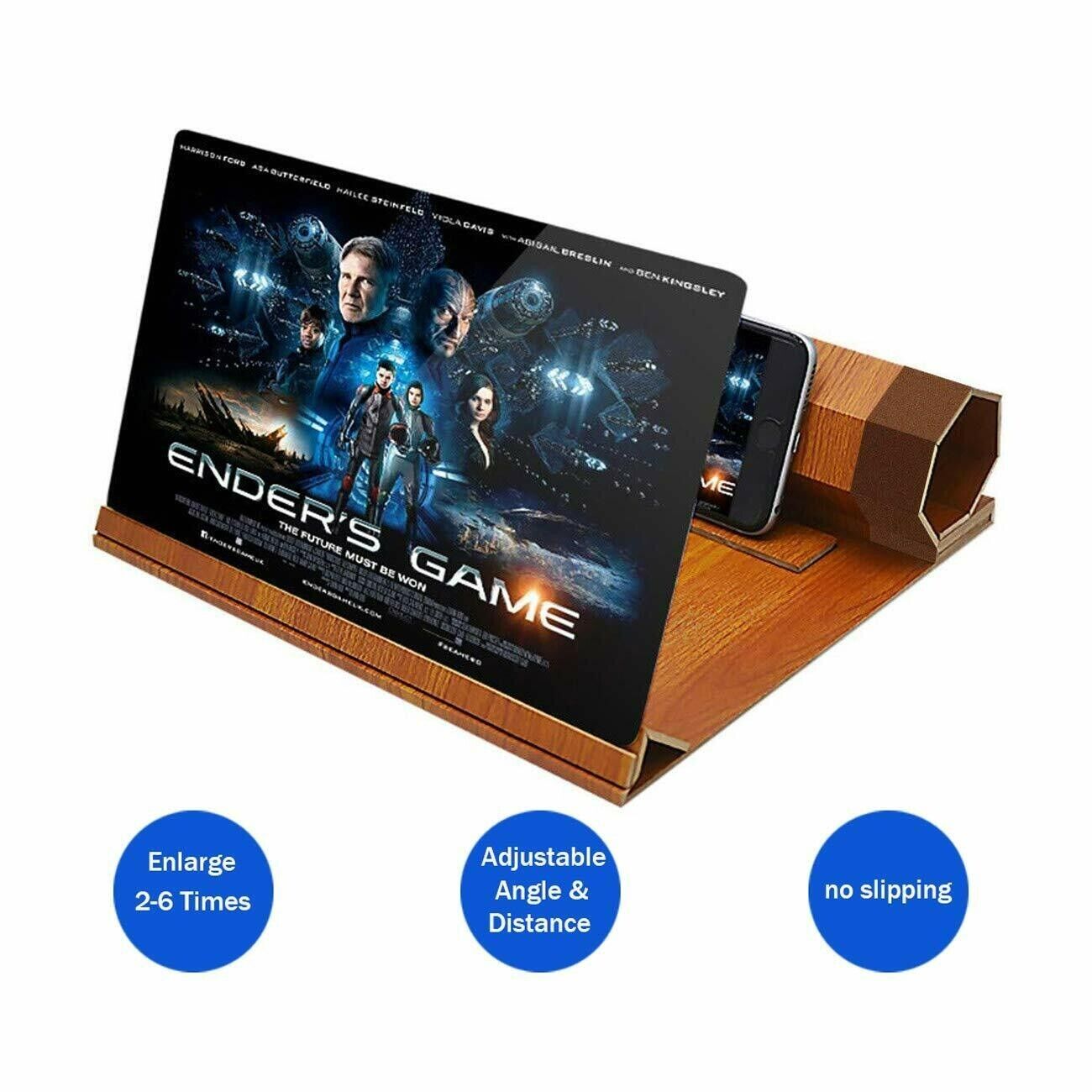 12’’ Screen Magnifier for Smartphone – Mobile Phone 3D Magnifier Projector Screen for Movies, Videos, and Gaming – Foldable Phone Stand with Screen Amplifier – Compatible with All Smartphones