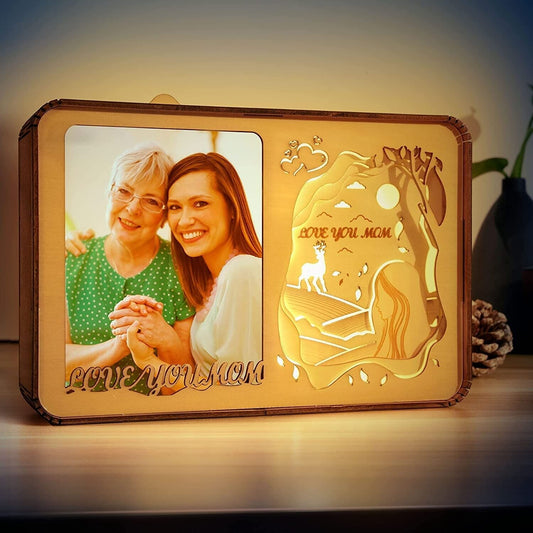 Buioata Birthday Gifts for Mum from Daughter Son,  Mum Gifts Night Light Mummy Presents, Idea Christmas Thanksgiving Birthday Gifts for Mum, Mum Photo Frame Love You Mum Picture Frame Table Lamp