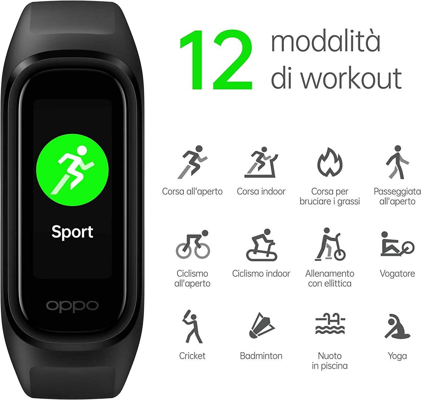 OPPO Band (1.1 inch AMOLED Screen, SpO2 Monitoring, Heart Rate Monitoring, 50m Water Resistance, 12 Workout Modes) - Black