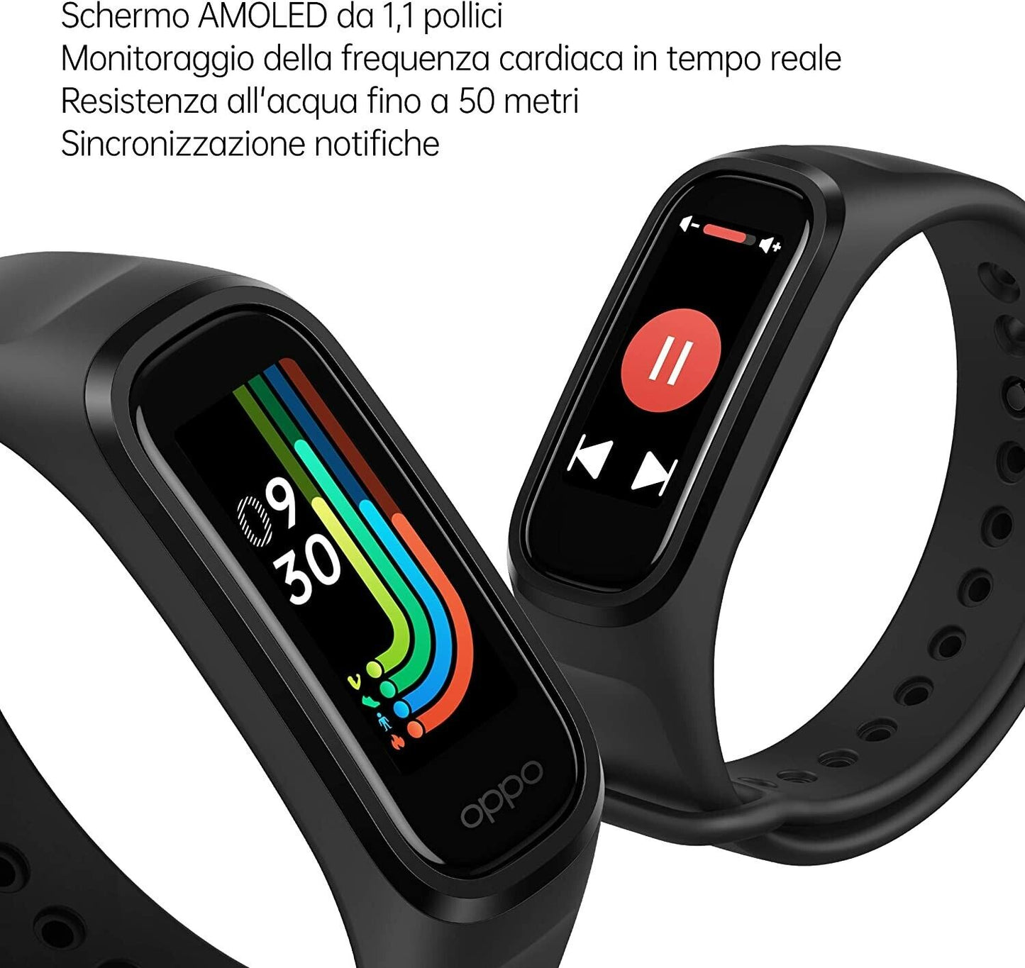 OPPO Band (1.1 inch AMOLED Screen, SpO2 Monitoring, Heart Rate Monitoring, 50m Water Resistance, 12 Workout Modes) - Black