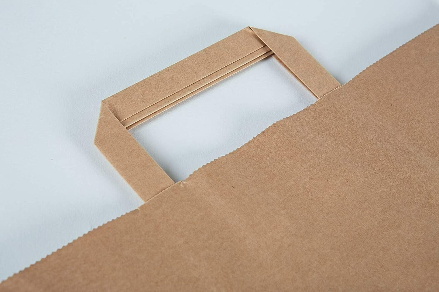 Kraft Flat Handle Sustainable Carrier Bag, Environmentally Friendly Brown Paper, 36 x 15 x 30 cm, 70 gr, 375 pcs Package