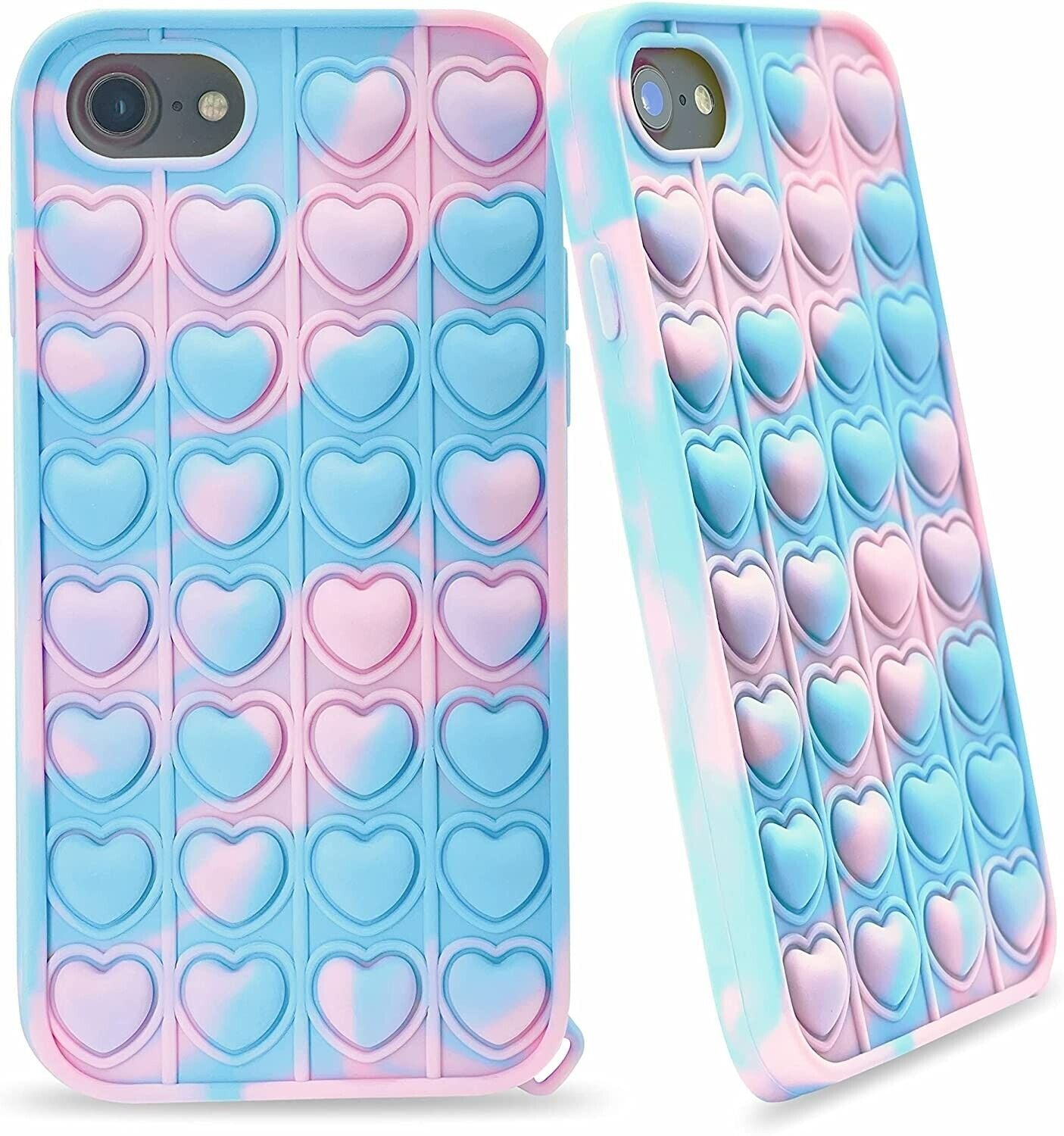 DUAS Fidget Phone Case, Pop iPhone 7 Case, Pop iPhone Case, Poppet iPhone 8 Case Fidget Phone Case for iPhone 6 7 8 SE2020, Poppet iPhone 6s Anxiety Stress Relief Shockproof Hearts Silicone Case