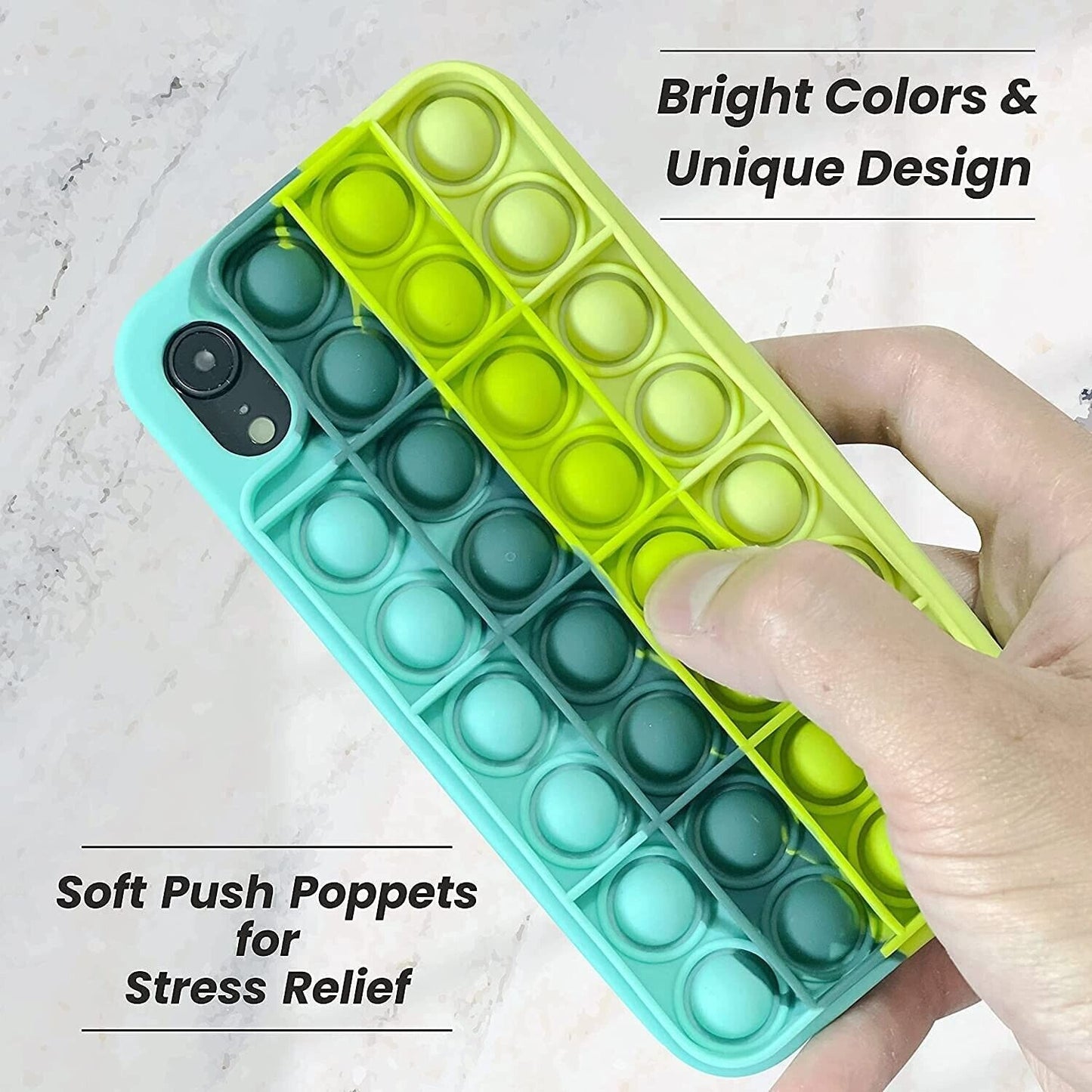 iPhone XR Fidget Case, iPhone XR Poppet Phone Case, Fidget Phone Case iPhone XR, Poppet Hearts iPhone XR Case Stress Relief Protective Shockproof Silicone Anti-anxiety & Anti-depression Phone Cover