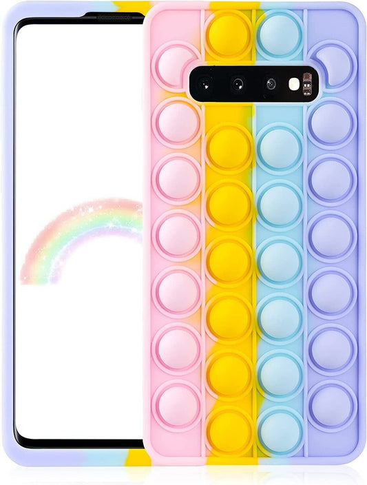 Qerrassa Colour Bubble Classic Silicone Case for Samsung Galaxy S10, Cute Fidget Cartoon Cover Kids Girls Fun Soft Cases Funny Design Stylish Protector Kawaii Unique for Samsung Galaxy S10