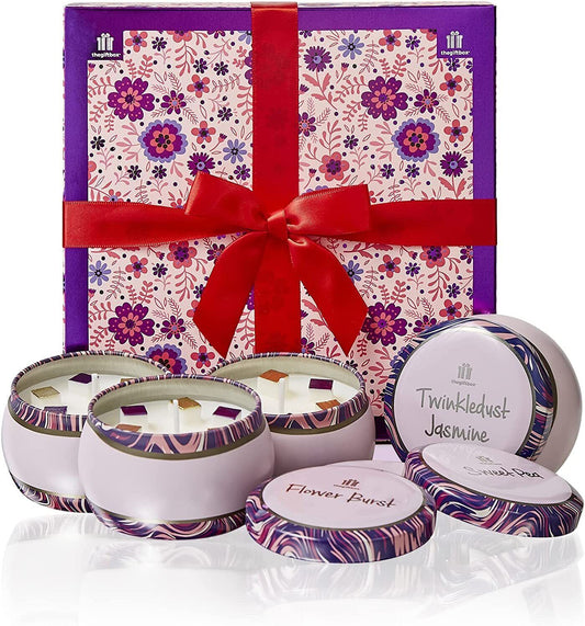 thegiftbox Scented Candles Gifts for Women and Ladies Birthday Gifts are Luxury and Anniversary and Birthday Gifts for Her 4 Pack Tin Candles (Twinkgiggle)