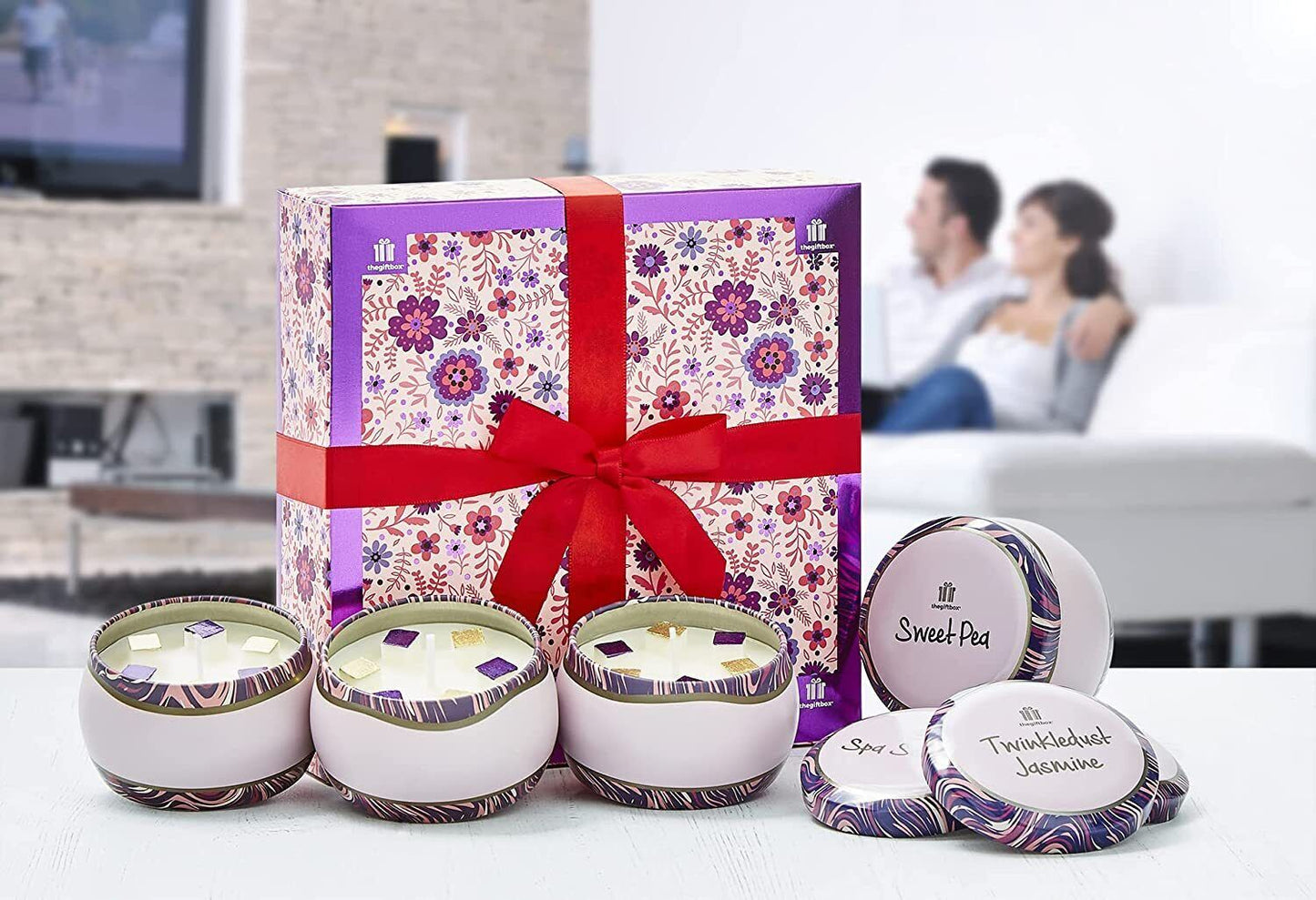 thegiftbox Scented Candles Gifts for Women and Ladies Birthday Gifts are Luxury and Anniversary and Birthday Gifts for Her 4 Pack Tin Candles (Twinkgiggle)