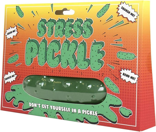 Stress Pickle Squeeze it and twist to ease the rage of everyday life and keep you cool as a cucumber. Don't Get Yourself in a Pickle