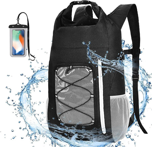 Dry Bag Backpack Waterproof Sack: Lightweight 20L Swimming Float Bags Blue Ultralight Roll Top Backpack with Rucksack Liner Drybag