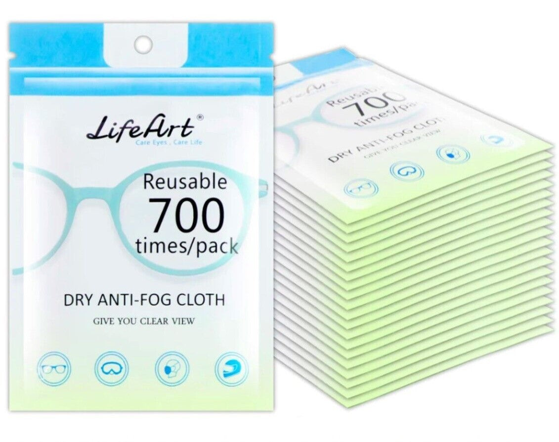 LifeArt Anti-Fog Wipe, Eyeglasses Cleaning Cloths, Cleaning Wipe for Eyeglasses, Tablets, Screens, Lens Wipe for Camera Lenses Reusable 700 times Per Pack Pack/ 3 Pack / 5 Pack / 10 Pack / 30 Pack