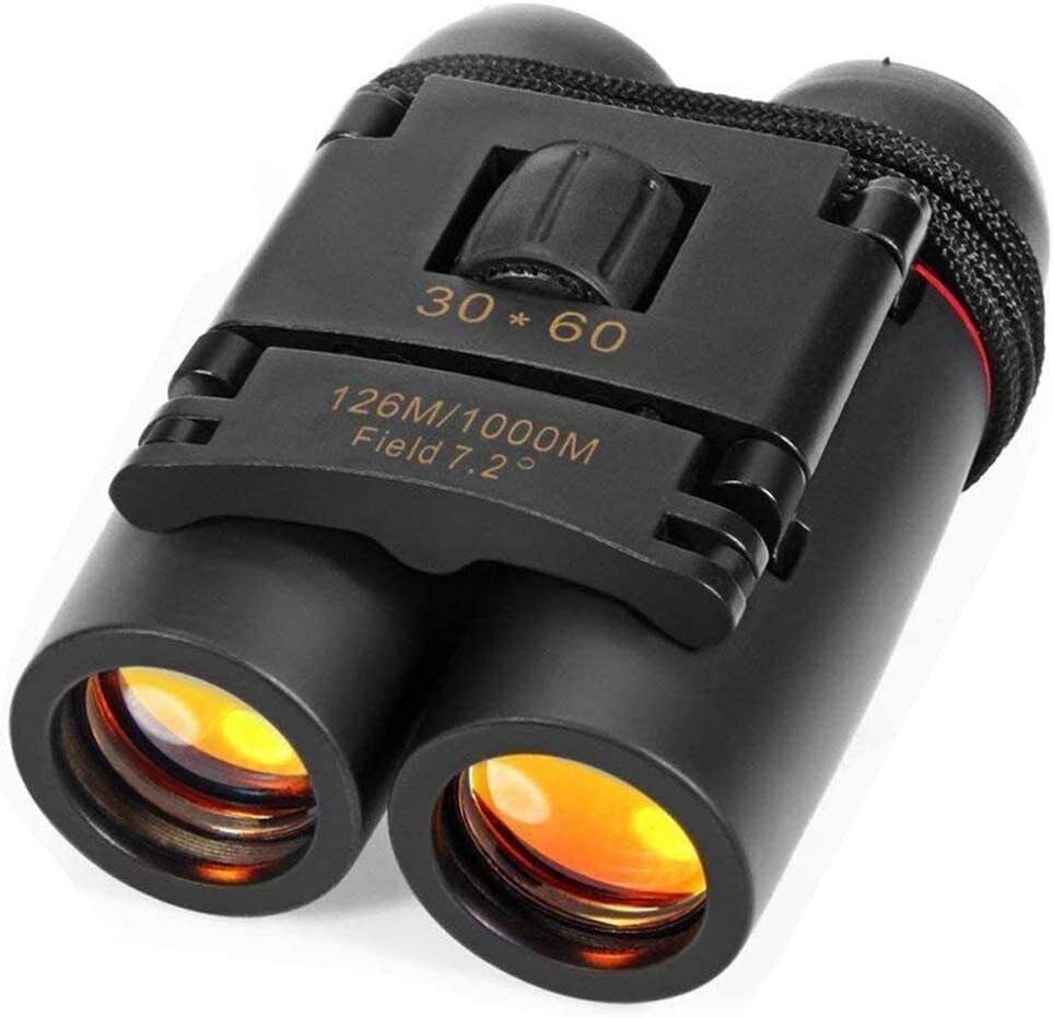 Portable Mini Binoculars,30x60 Zoom Wide View Angle Folding Binoculars Telescope with Low Light Night Vision for Outdoor Bird Watching Camping Hiking Traveling