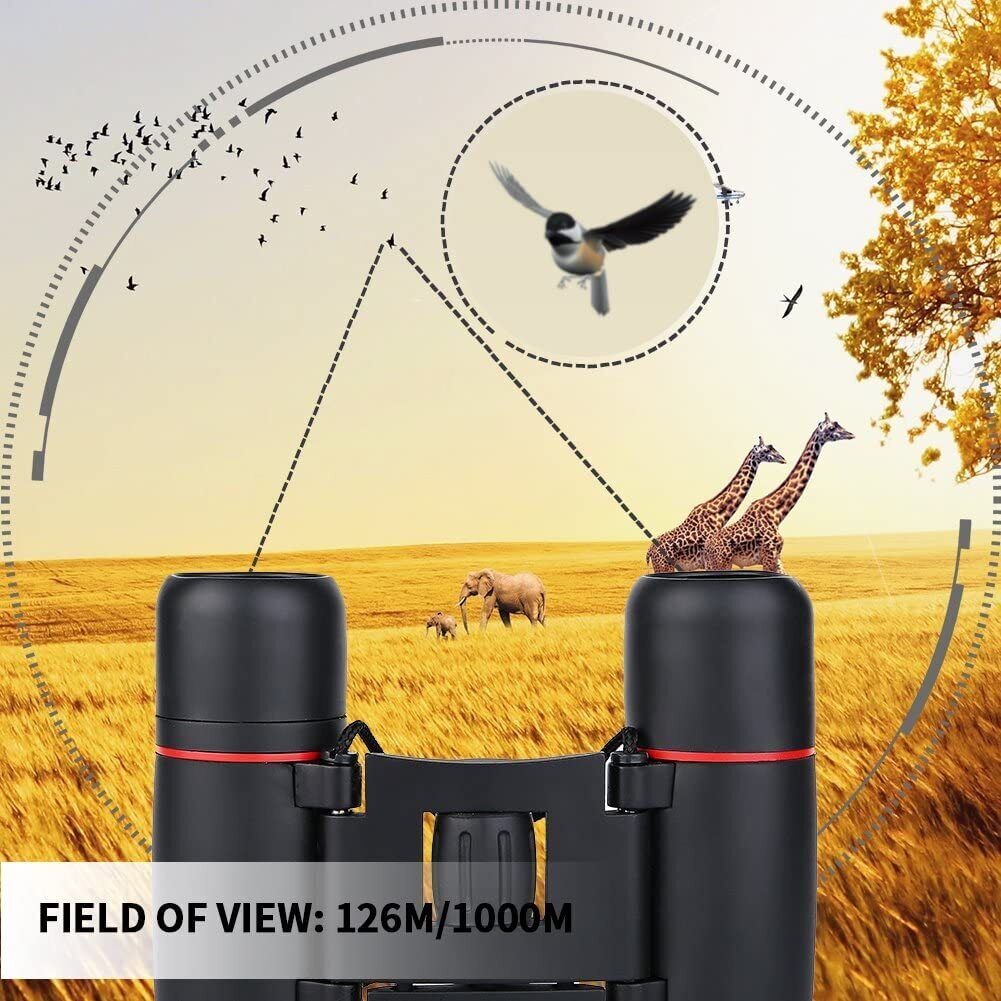 Portable Mini Binoculars,30x60 Zoom Wide View Angle Folding Binoculars Telescope with Low Light Night Vision for Outdoor Bird Watching Camping Hiking Traveling