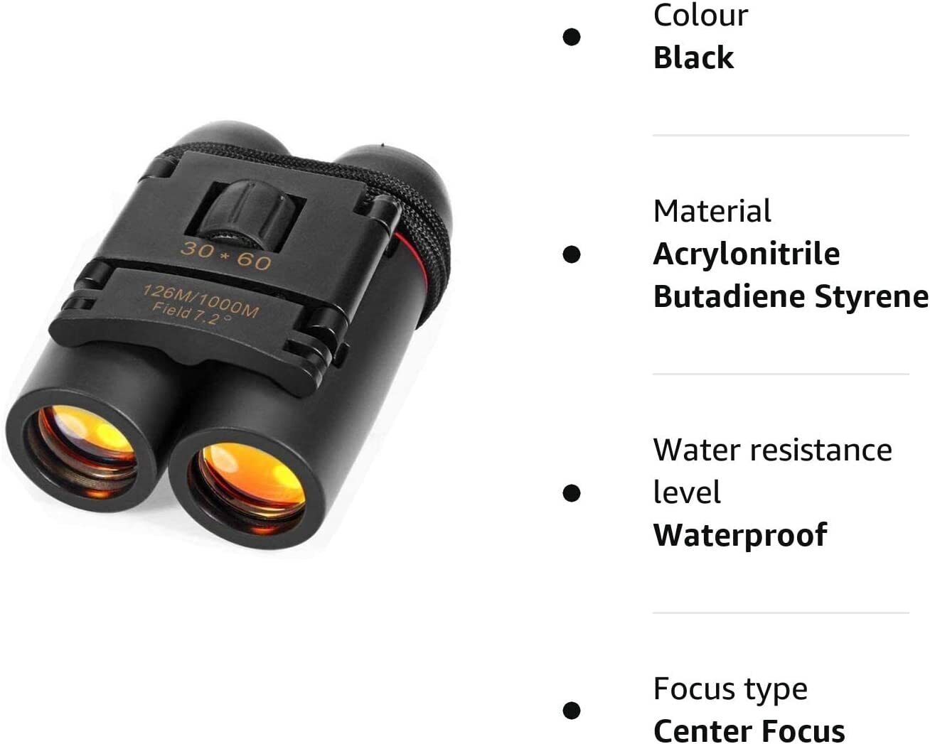 Portable Mini Binoculars,30x60 Zoom Wide View Angle Folding Binoculars Telescope with Low Light Night Vision for Outdoor Bird Watching Camping Hiking Traveling