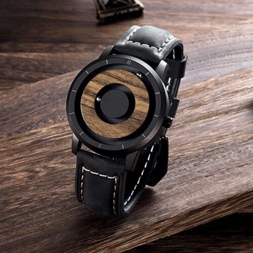 EUTOUR Men's Watch Wrist Watch, Wooden Watches Magnetic Fancy Minimalist Unisex Watches Swiss Quartz Watch with Resin/Stainless Steel Bracelet 40mm