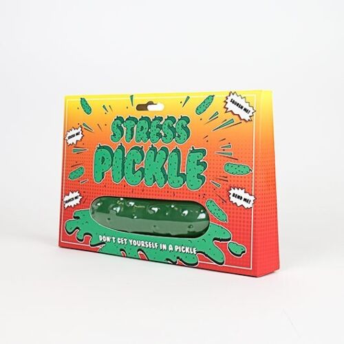 Stress Pickle Squeeze it and twist to ease the rage of everyday life and keep you cool as a cucumber. Don't Get Yourself in a Pickle