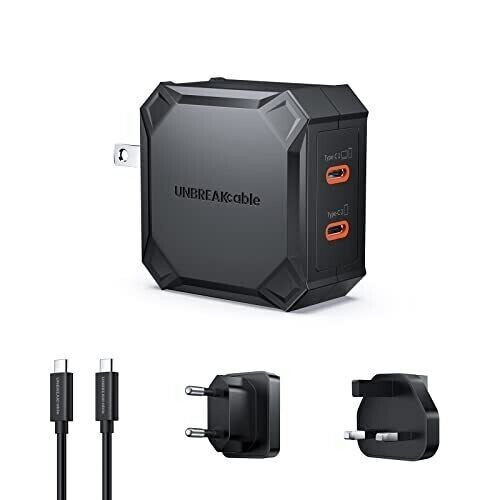 UNBREAKcable 67W PD USB C Charger Plug Quick Charge Multi Port Travel Adapter Fast Wall Charger for Apple MacBook Pro iPad Pro iPhone Android Laptops Phones Tablet Nintendo