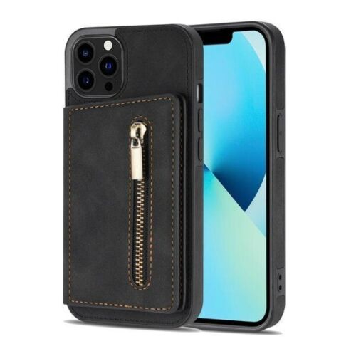 VUNAKE for iPhone 14 Pro Case Wallet Case Cover with RFID Card Holder Zipper Cash Pocket PU Leather Flip Folio Case Magnetic Clasp Heavy Duty Protective Case for iPhone 14 Pro Phone Case, Black