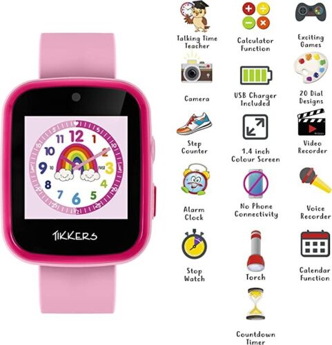 Tikkers Interactive Watch Pink Silicone Strap Interactive Smart Watch ATK1084PNK