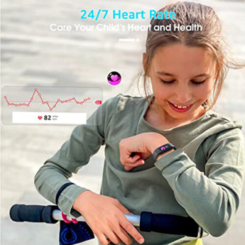 Kids Fitness Tracker for Girls Boys Teens 6+, Kids Step Counter Watch, Heart Rate Sleep Tracker, IP68 Waterproof Kids Activity Tracker Watch with Calorie Counter, Gifts for Girls Boys