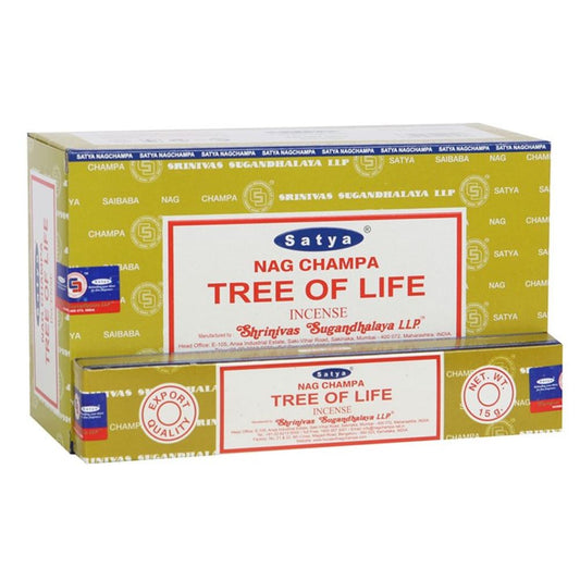 Set of 12 Packets of Tree of Life Incense Sticks by Satya