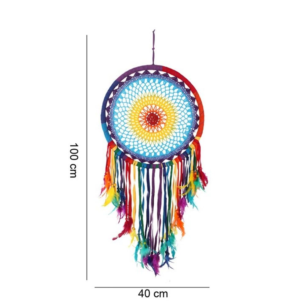 Multicolour Crochet Feather Dreamcatcher