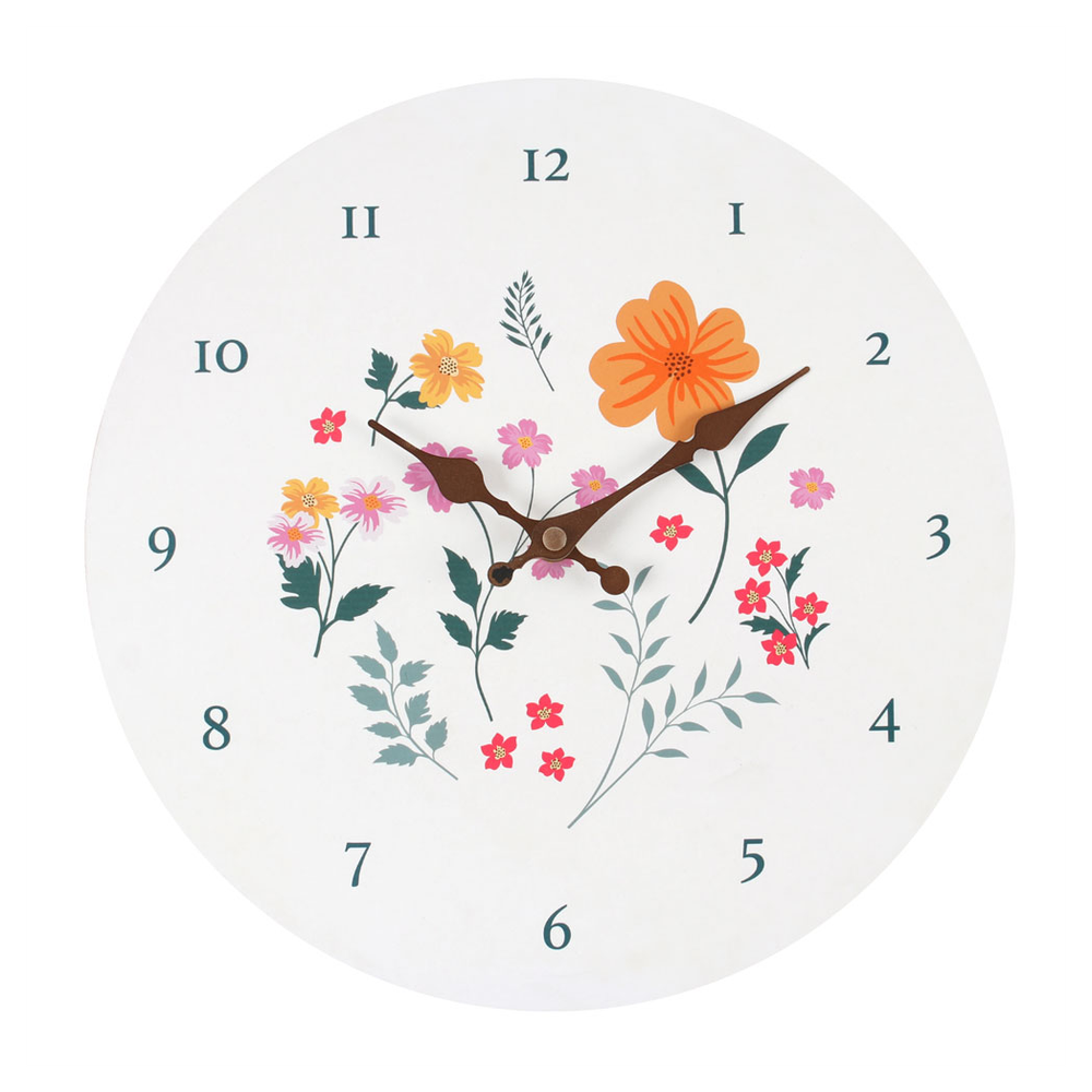 28cm Botanical Floral Wall Clock