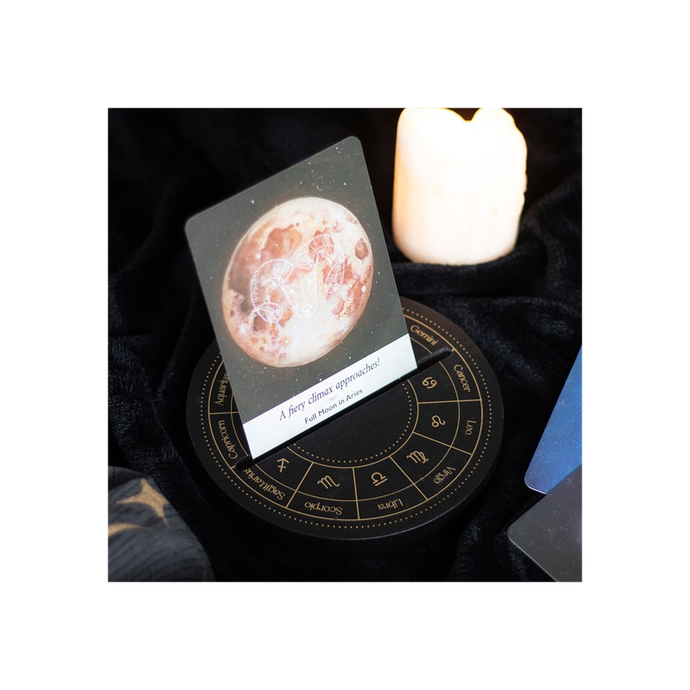 Black Astrology Wheel Tarot Card Stand