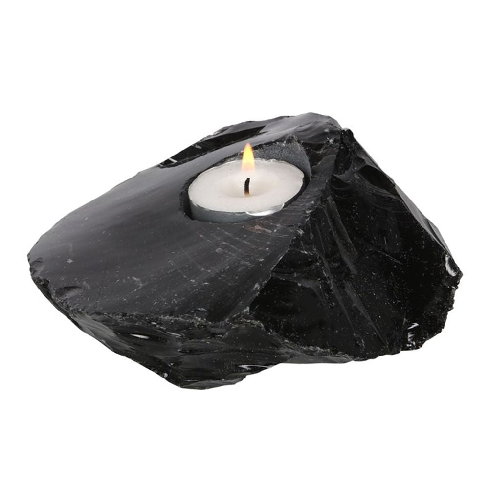 Obsidian Crystal Tealight Holder