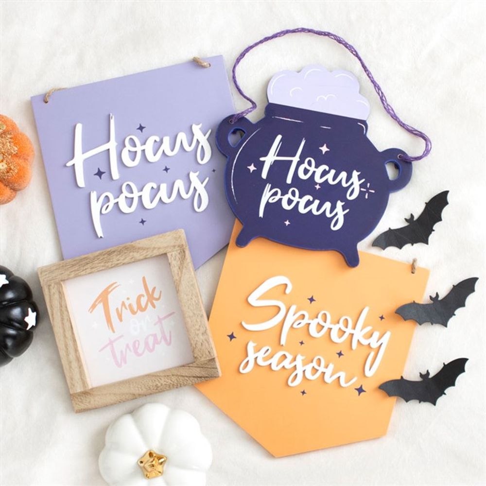 Pink Trick or Treat Wooden Frame Sign