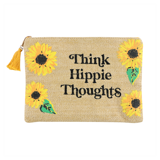 Think Hippie Thoughts Sunflower Makeup Bag