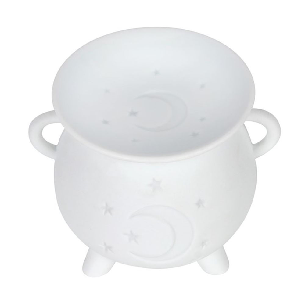 White Mystical Moon Cauldron Oil Burner