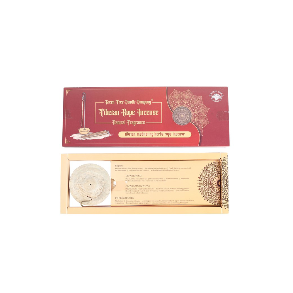 Meditating Herbs Tibetan Rope Incense with Holder