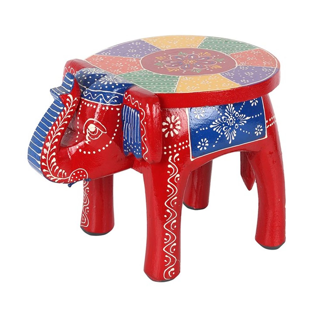 Ornamental Multicoloured Elephant Stool