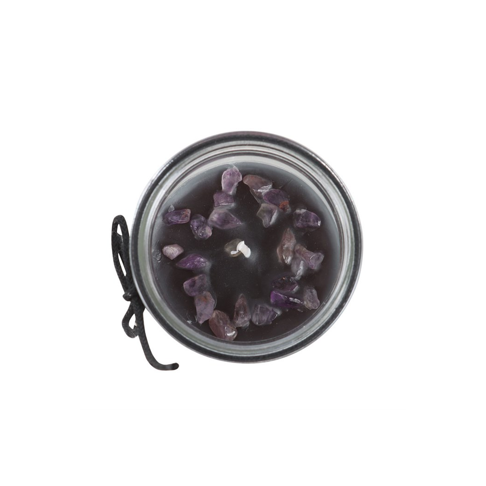 Crystal Witch Jasmine Tube Candle with Amethyst Chips