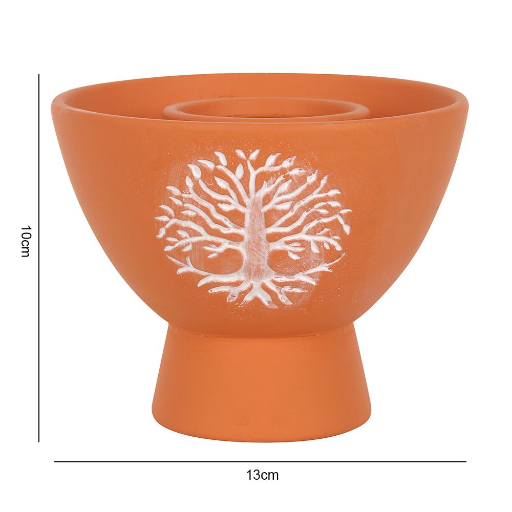 Tree of Life Terracotta Smudge Bowl