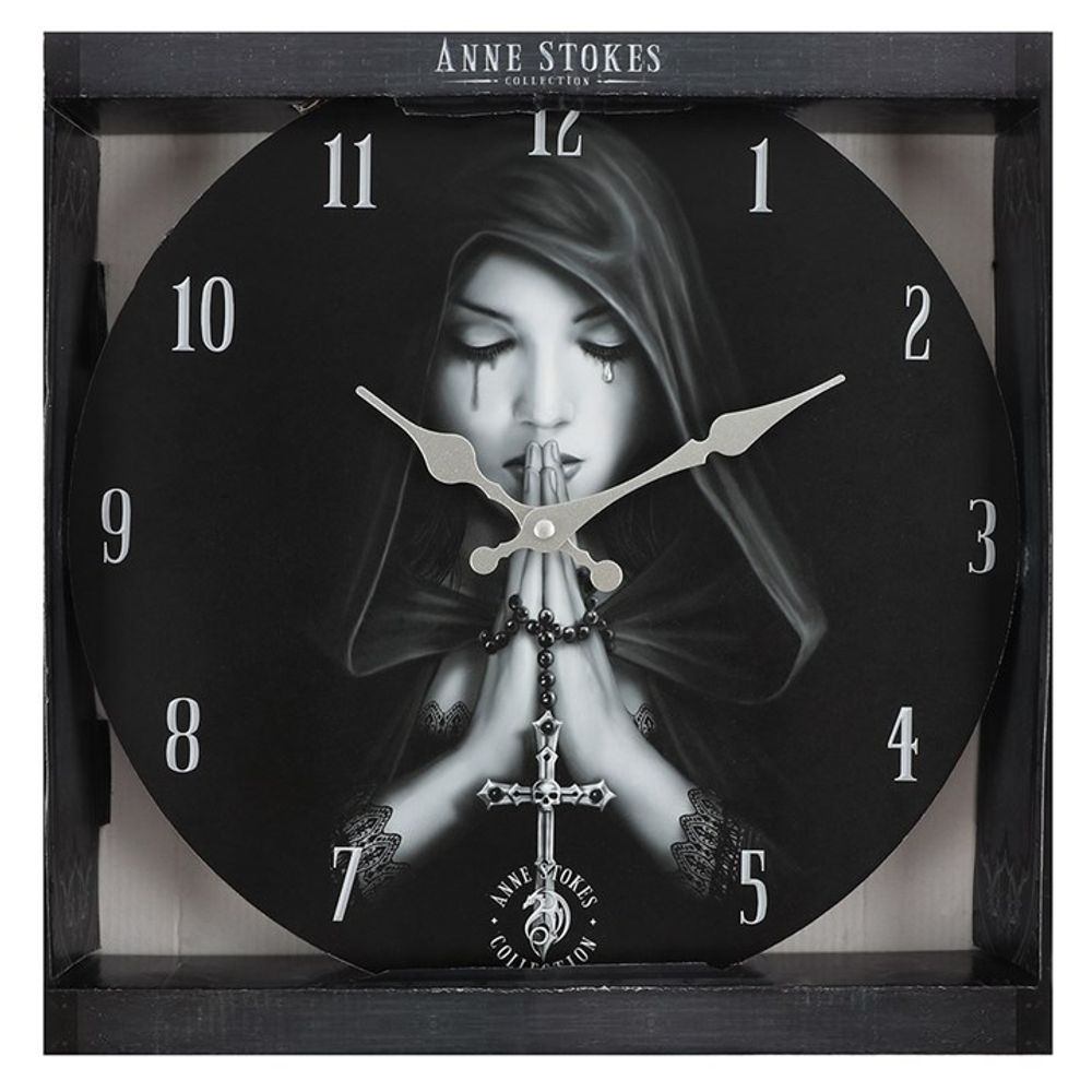 Gothic Prayer Wall Clock by Anne Stokes