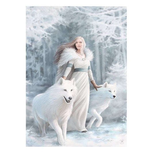 50x70cm Winter Guardians Canvas Plaque by Anne Stokes