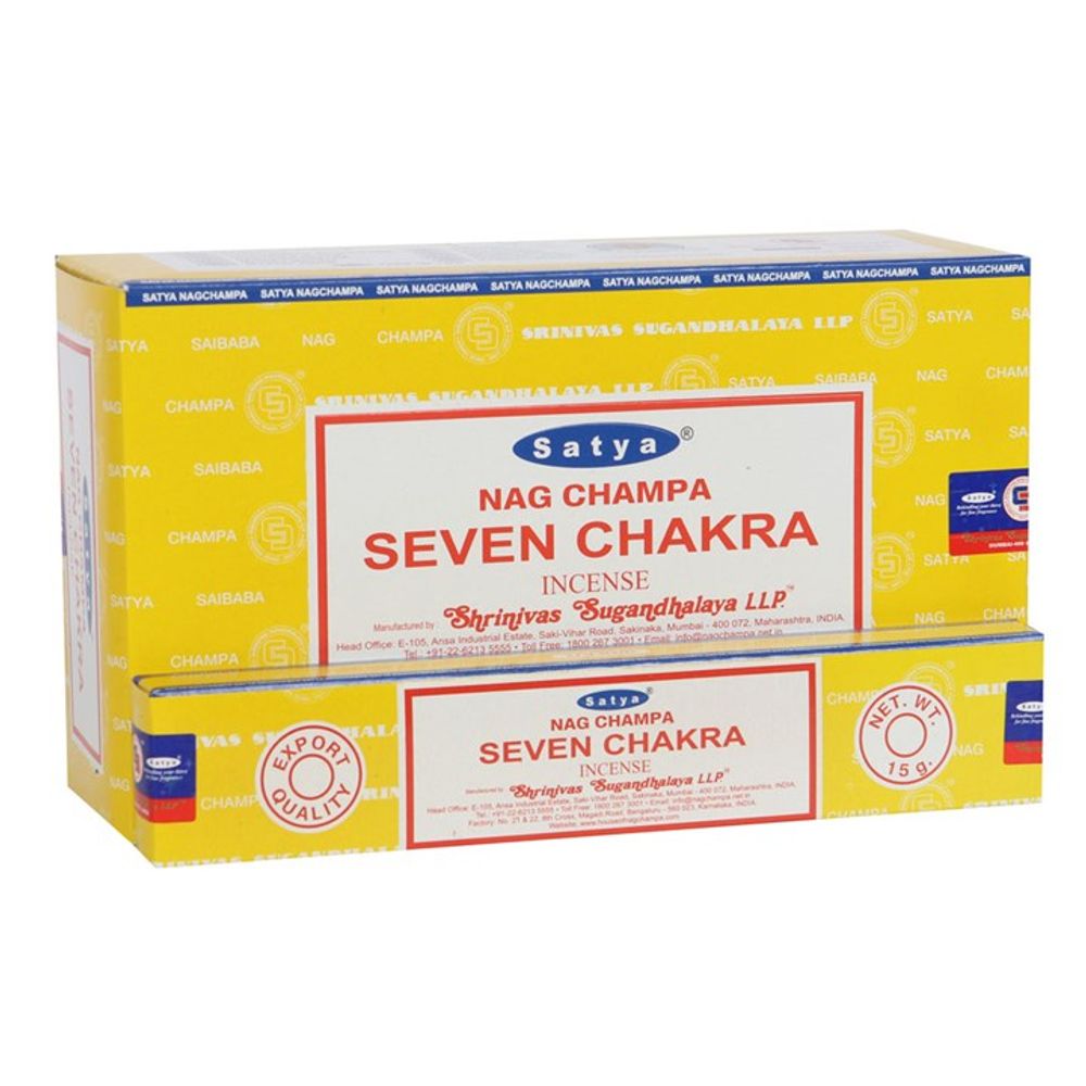 12 Packs of Seven Chakra Incense Sticks by Satya