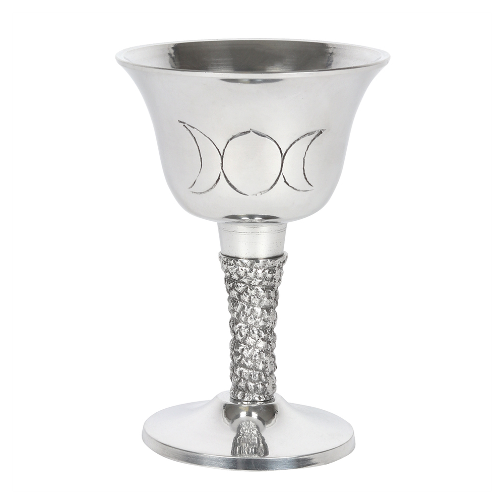 Silver Metal Triple Moon Chalice