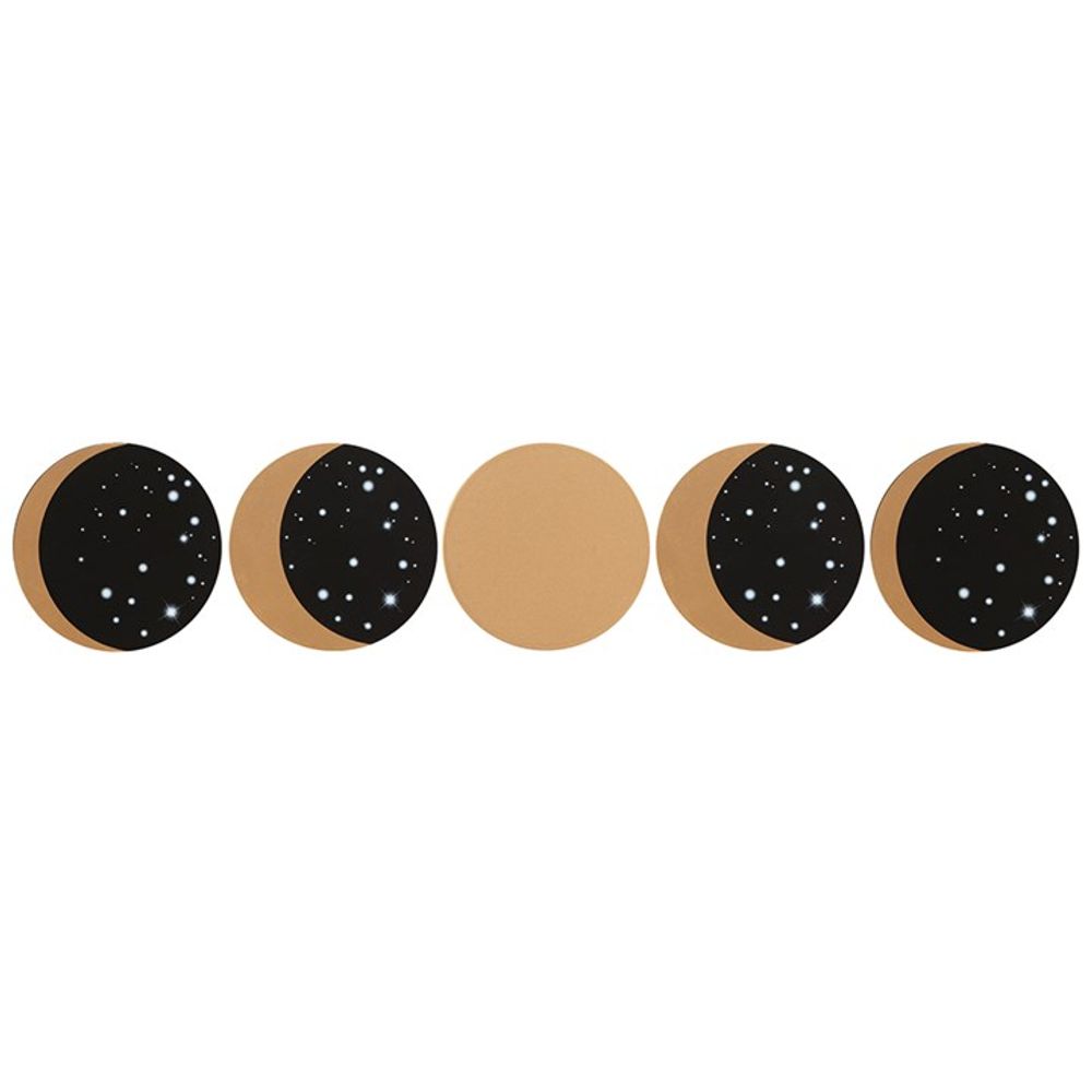 Moon Phases 5-Piece Coaster Set