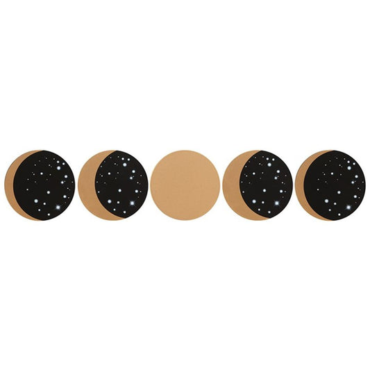 Moon Phases 5-Piece Coaster Set