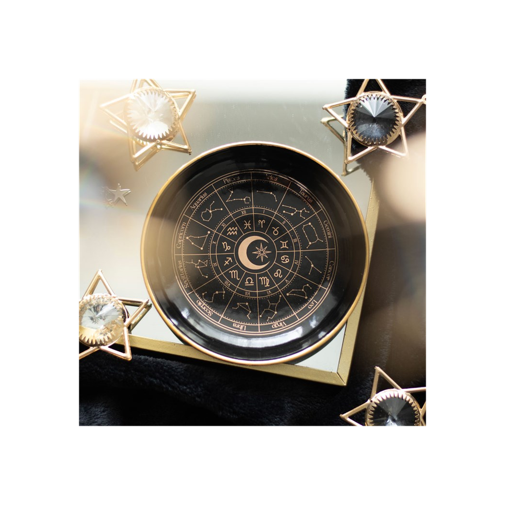 Black Astrology Wheel Trinket Dish