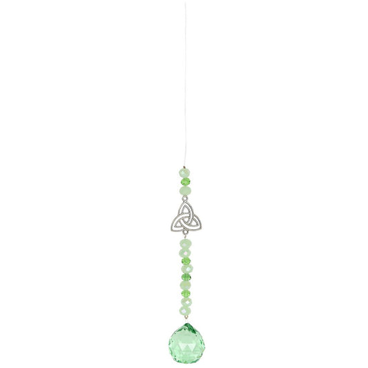 Green Hanging Triquetra Crystal