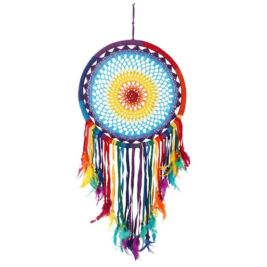 Multicolour Crochet Feather Dreamcatcher